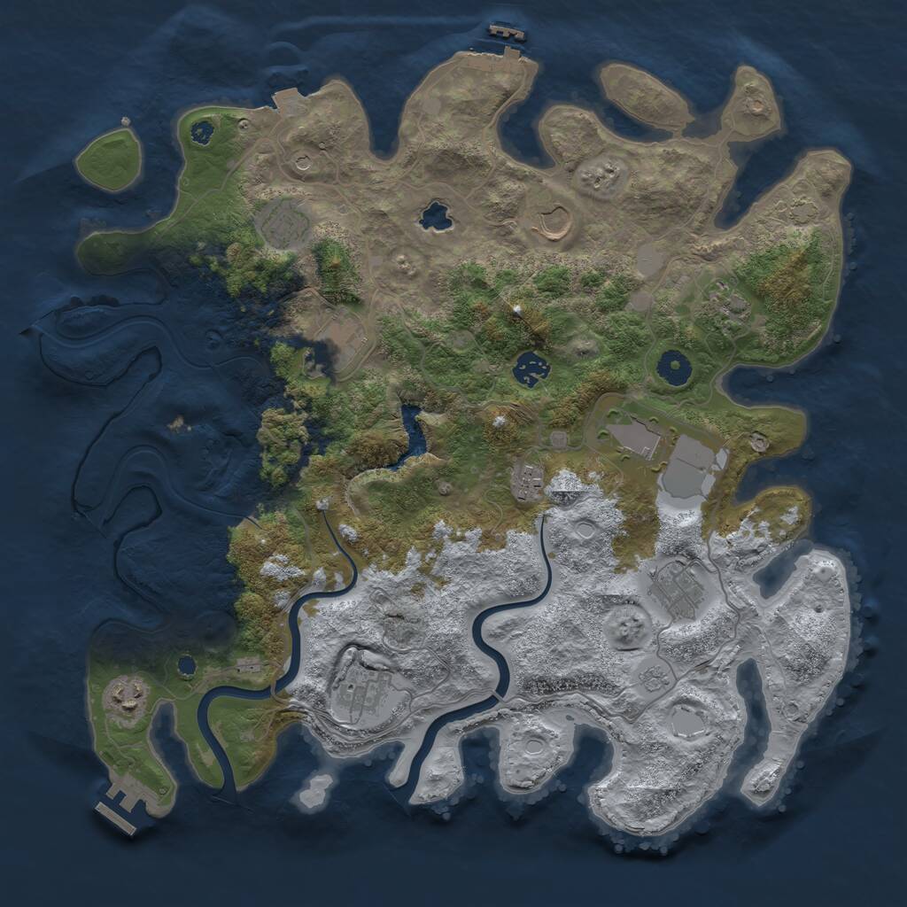 Rust Map: Procedural Map, Size: 4000, Seed: 1547512003, 16 Monuments
