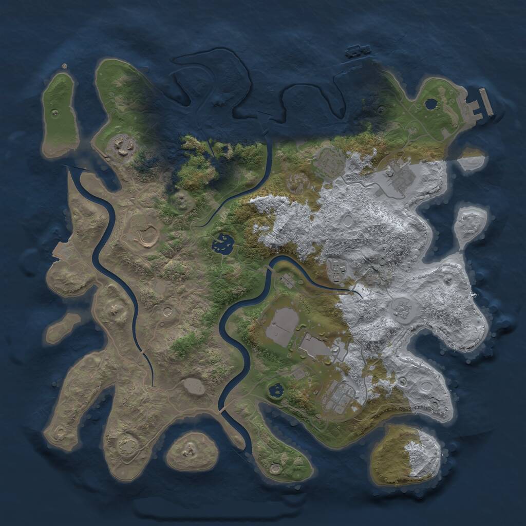 Rust Map: Procedural Map, Size: 3700, Seed: 1183154798, 14 Monuments