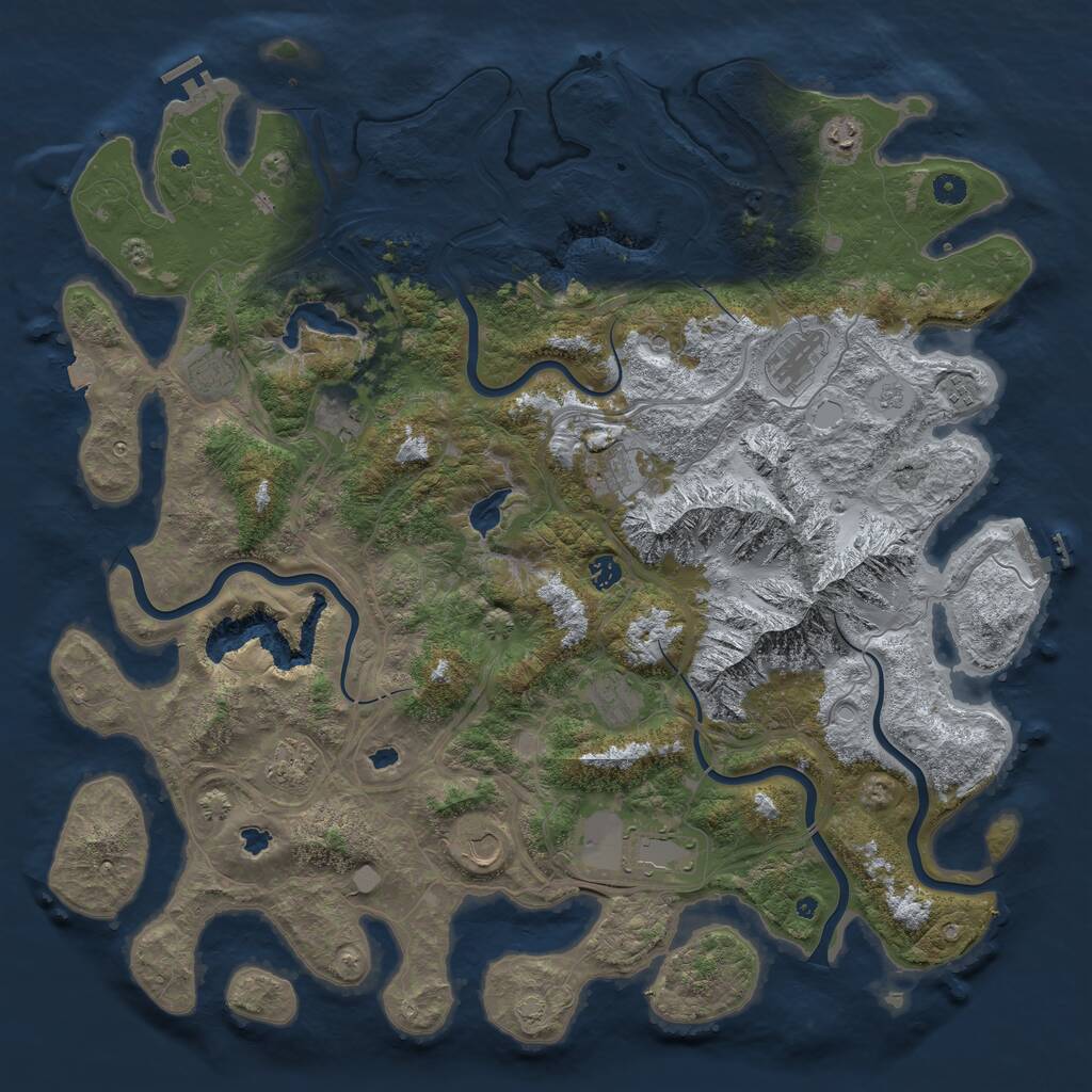 Rust Map: Procedural Map, Size: 5000, Seed: 45655263, 17 Monuments