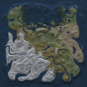 Thumbnail Rust Map: Procedural Map, Size: 4500, Seed: 598005034, 16 Monuments