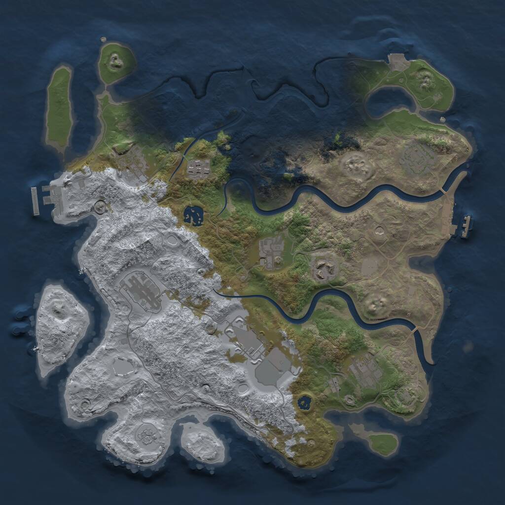 Rust Map: Procedural Map, Size: 3600, Seed: 1520938964, 15 Monuments