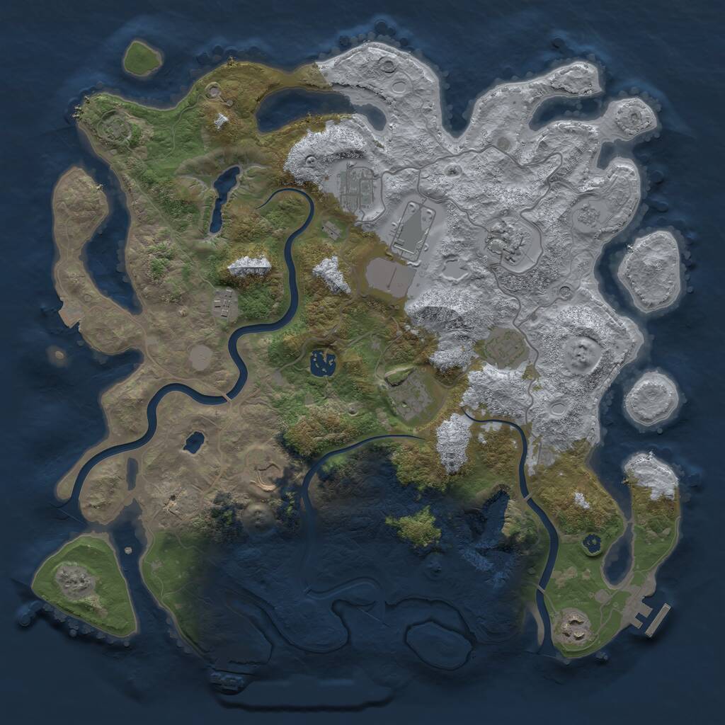 Rust Map: Procedural Map, Size: 4000, Seed: 321321231, 15 Monuments