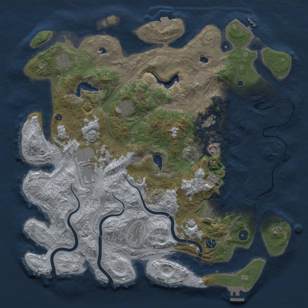Rust Map: Procedural Map, Size: 4500, Seed: 890000, 15 Monuments
