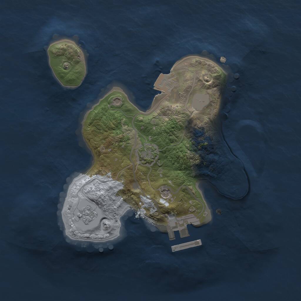 Rust Map: Procedural Map, Size: 2000, Seed: 98765454, 5 Monuments