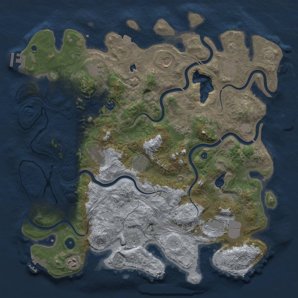 Rust Map: Procedural Map, Size: 4350, Seed: 43265, 17 Monuments