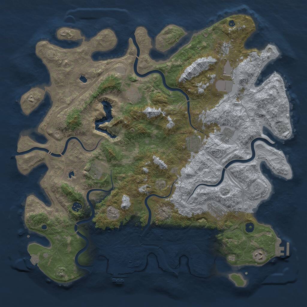 Rust Map: Procedural Map, Size: 4750, Seed: 25, 16 Monuments