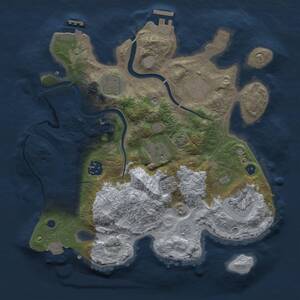 Thumbnail Rust Map: Procedural Map, Size: 3000, Seed: 2011860441, 12 Monuments