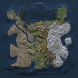 Thumbnail Rust Map: Procedural Map, Size: 3000, Seed: 1746823, 10 Monuments