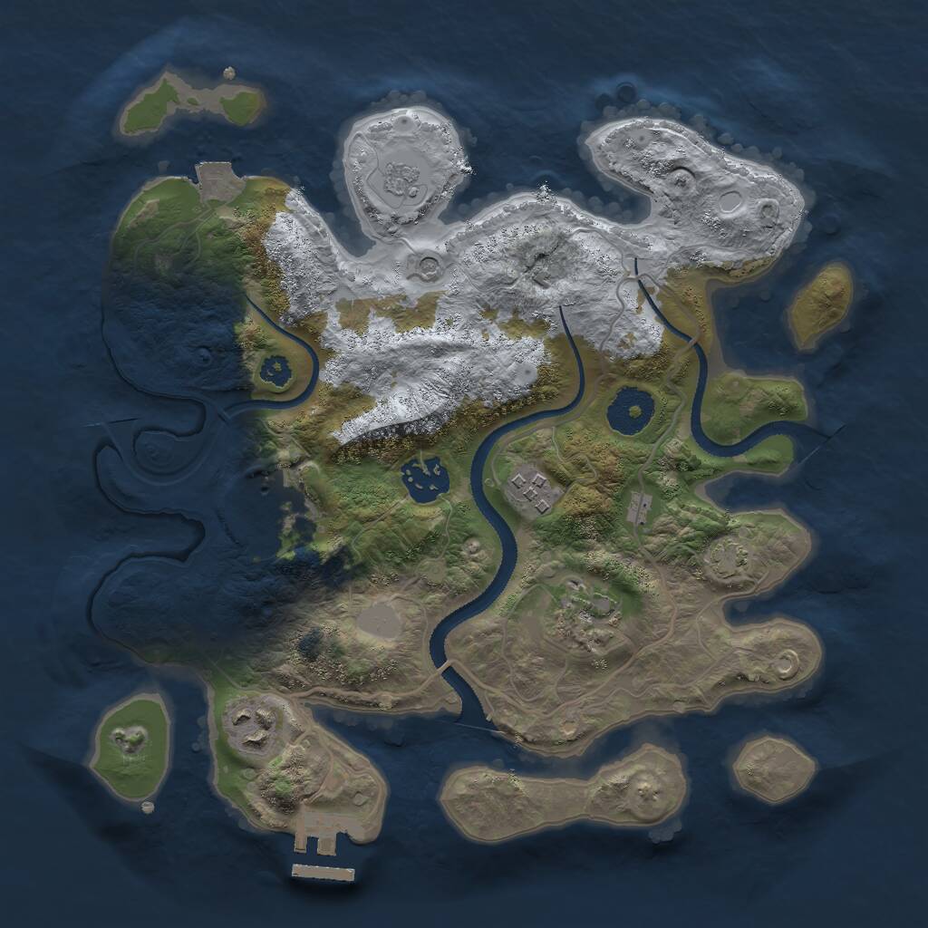 Rust Map: Procedural Map, Size: 3000, Seed: 313812803, 10 Monuments