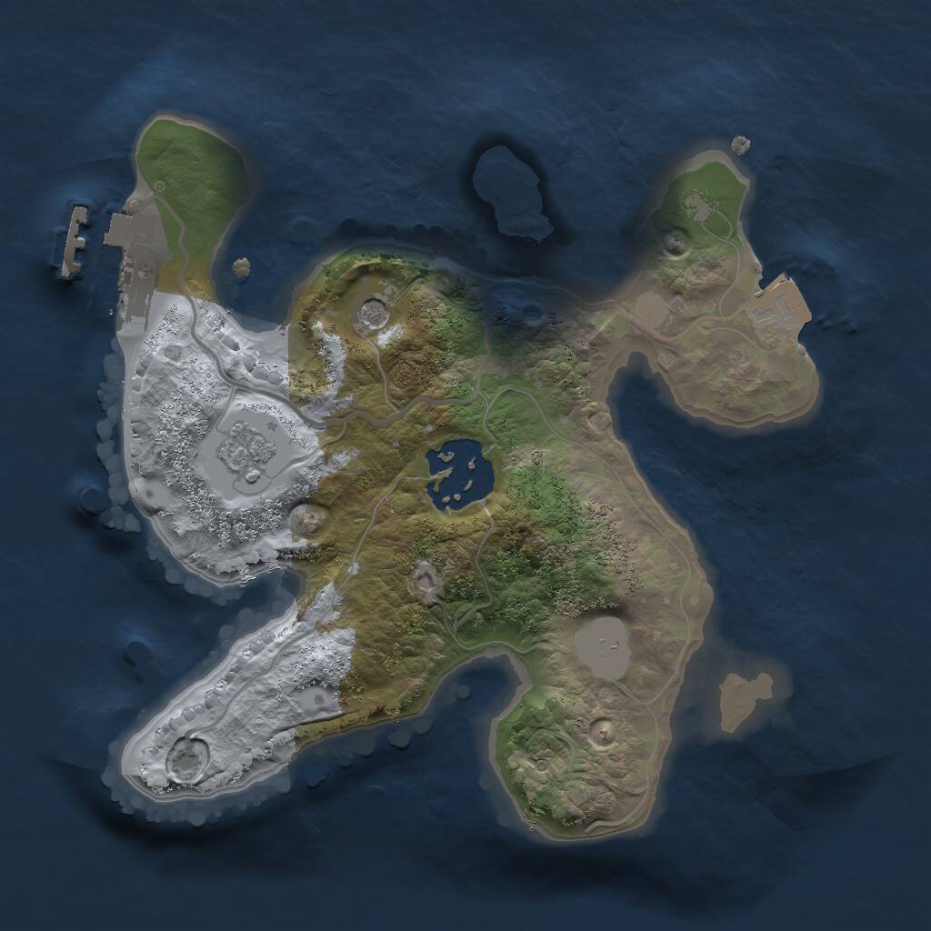 Rust Map: Procedural Map, Size: 2000, Seed: 6466544, 5 Monuments