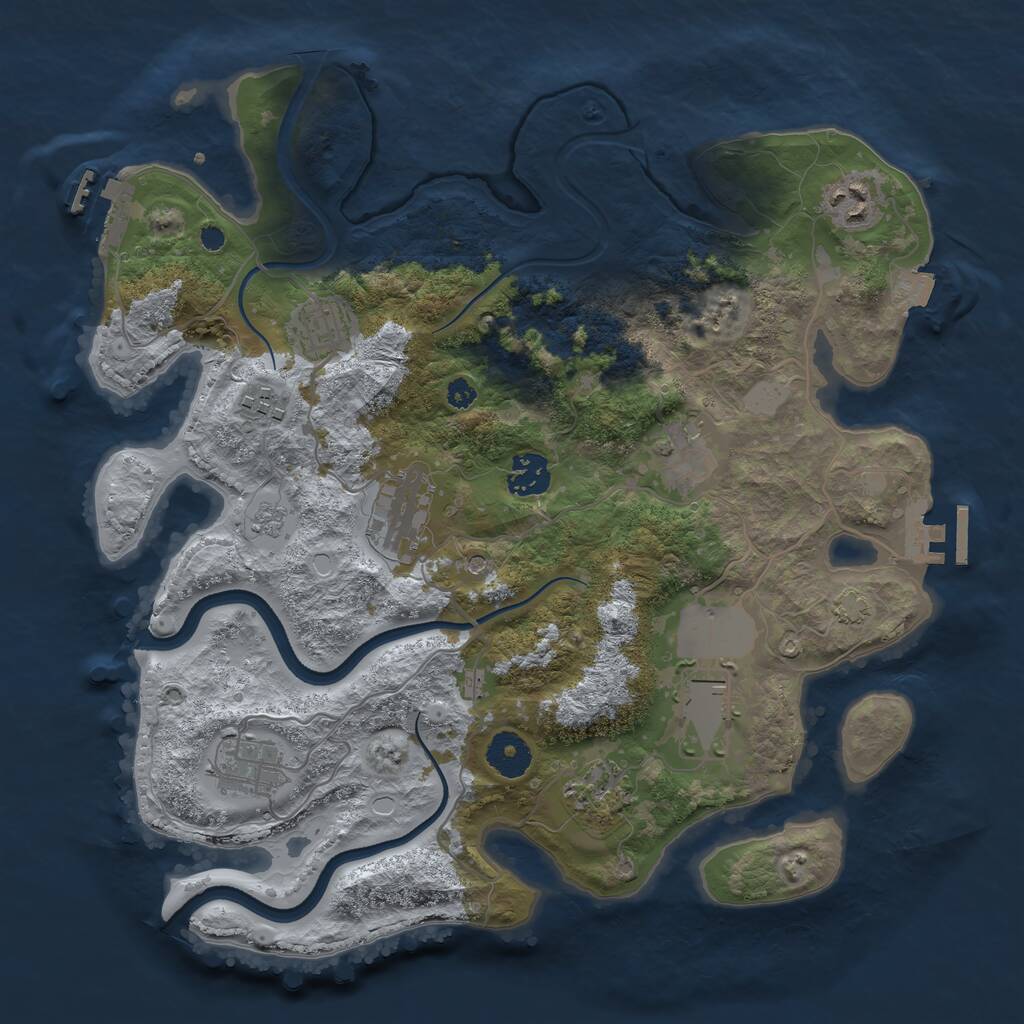 Rust Map: Procedural Map, Size: 3500, Seed: 260826, 15 Monuments