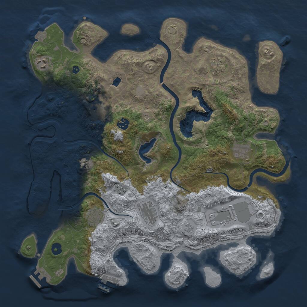 Rust Map: Procedural Map, Size: 4000, Seed: 1262377149, 15 Monuments