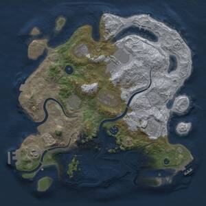 Thumbnail Rust Map: Procedural Map, Size: 3500, Seed: 626623381, 14 Monuments