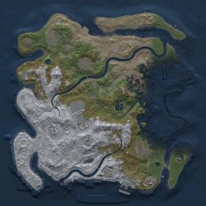 Thumbnail Rust Map: Procedural Map, Size: 3700, Seed: 140750048, 15 Monuments