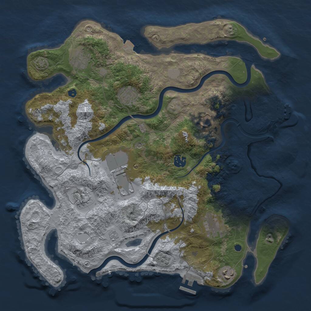 Rust Map: Procedural Map, Size: 3700, Seed: 140750048, 15 Monuments