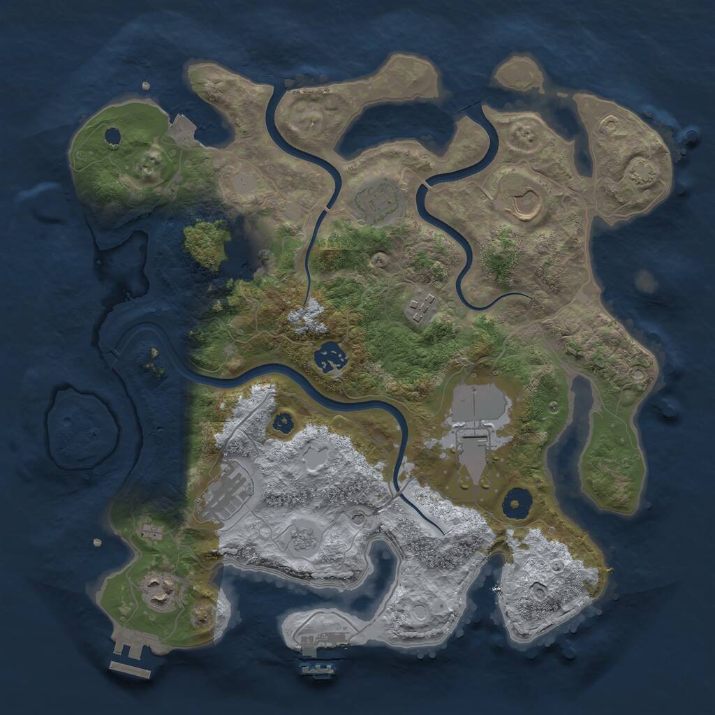 Rust Map: Procedural Map, Size: 3500, Seed: 926175, 14 Monuments