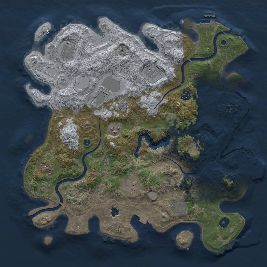 Rust Map: Procedural Map, Size: 4000, Seed: 148870, 15 Monuments