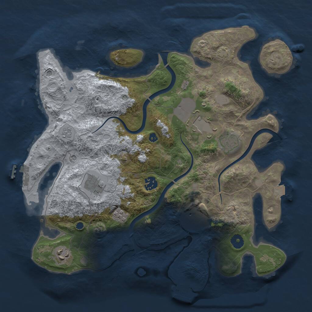 Rust Map: Procedural Map, Size: 3500, Seed: 361388, 13 Monuments