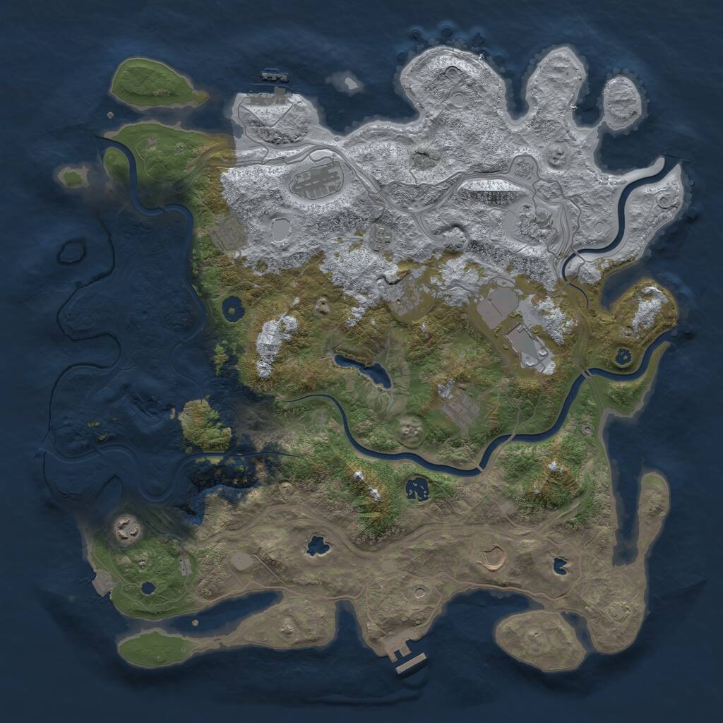 Rust Map: Procedural Map, Size: 4500, Seed: 452200, 16 Monuments