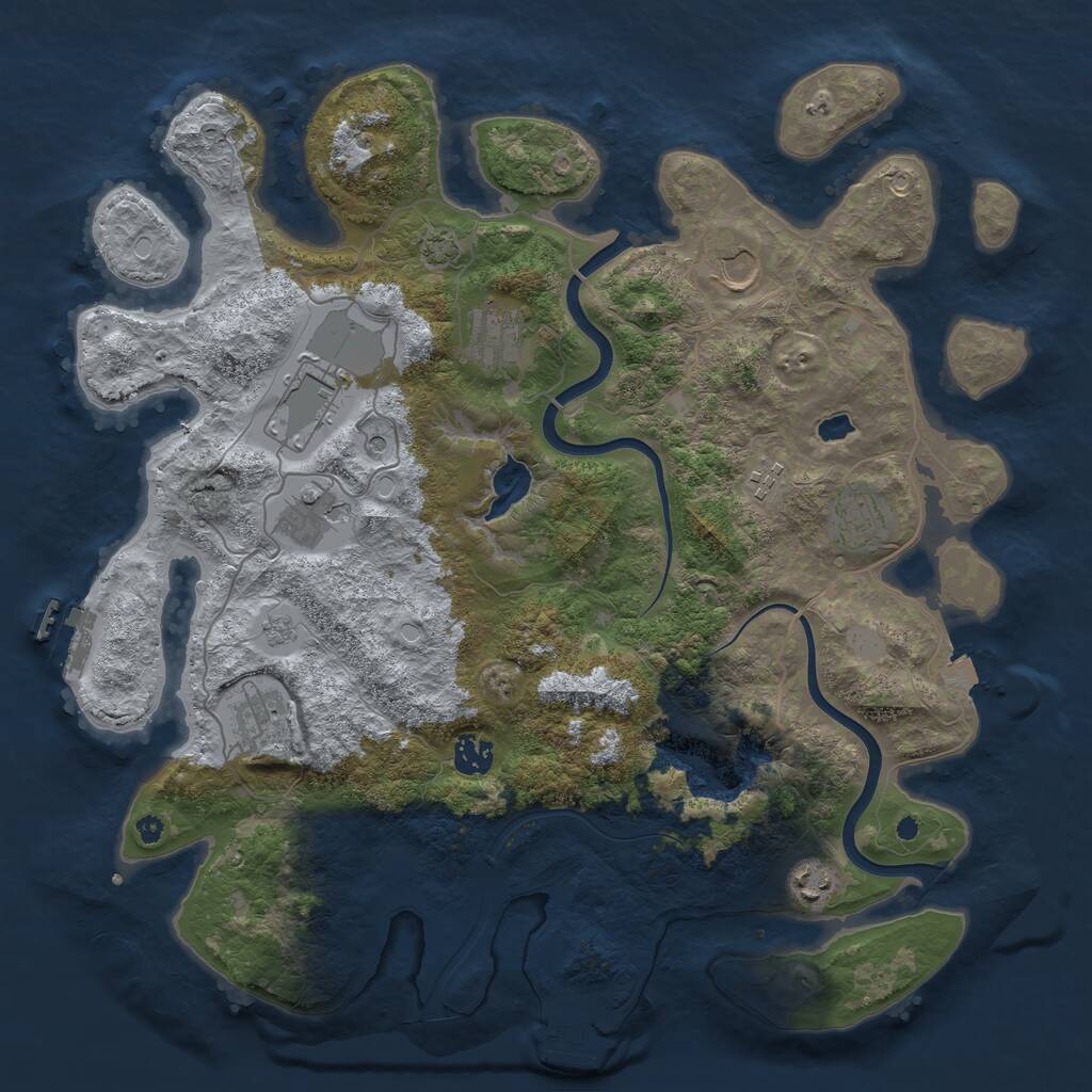Rust Map: Procedural Map, Size: 4000, Seed: 806696, 15 Monuments