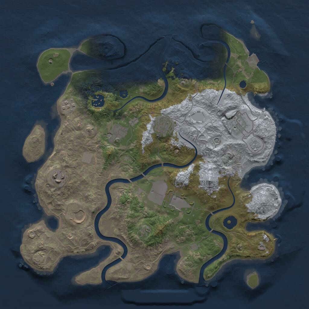 Rust Map: Procedural Map, Size: 3500, Seed: 323648, 12 Monuments