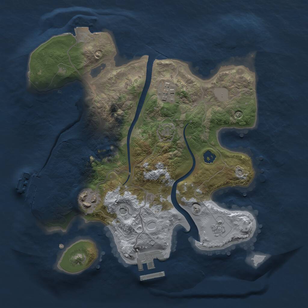 Rust Map: Procedural Map, Size: 2500, Seed: 31749, 8 Monuments