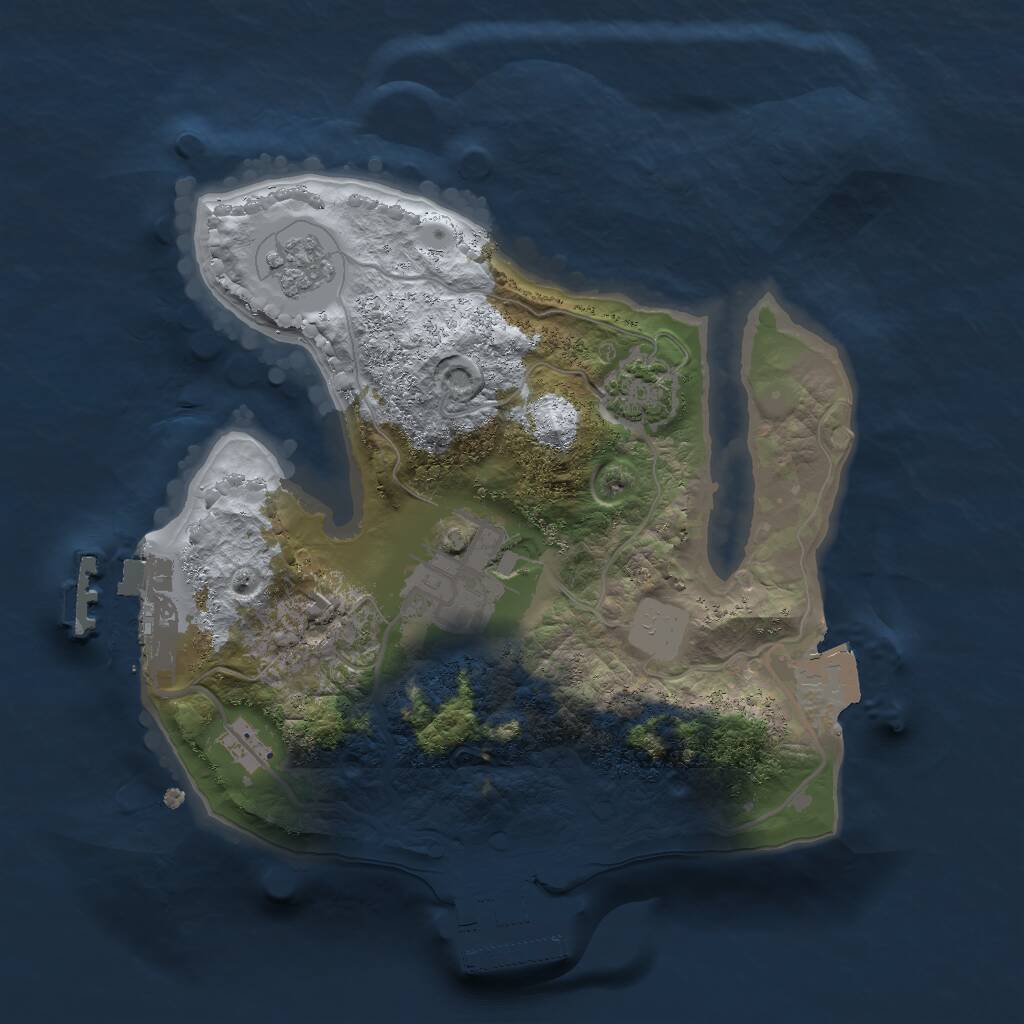 Rust Map: Procedural Map, Size: 2000, Seed: 34343434, 6 Monuments