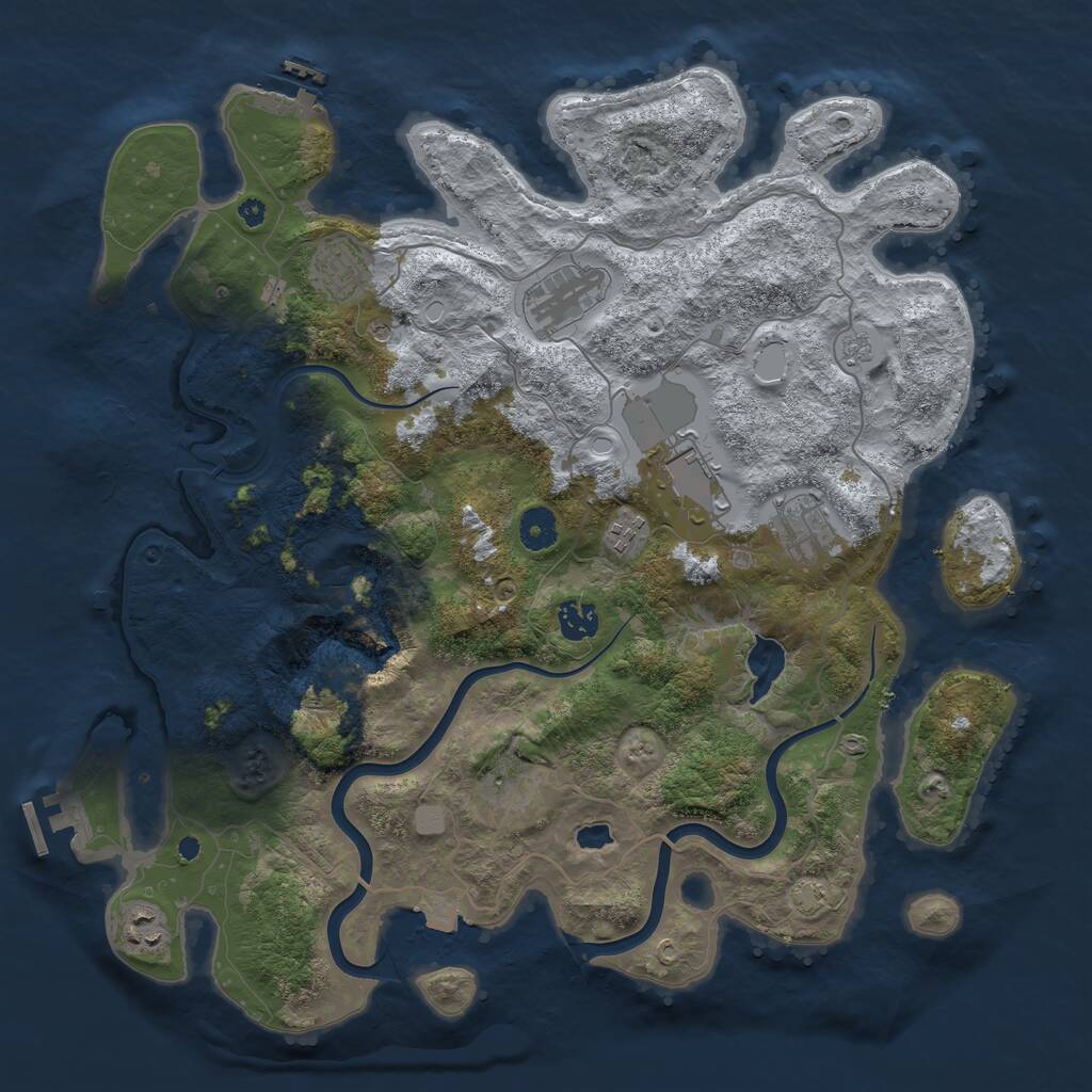 Rust Map: Procedural Map, Size: 4000, Seed: 276928431, 14 Monuments