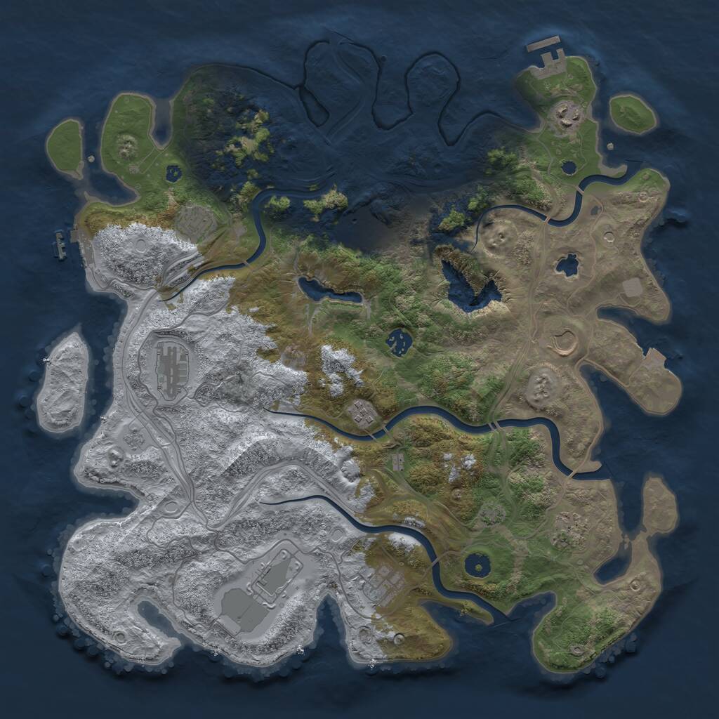 Rust Map: Procedural Map, Size: 4250, Seed: 1570546137, 16 Monuments