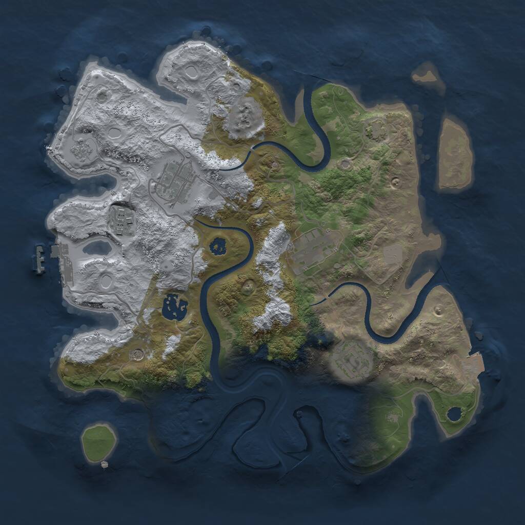 Rust Map: Procedural Map, Size: 3000, Seed: 838768997, 10 Monuments