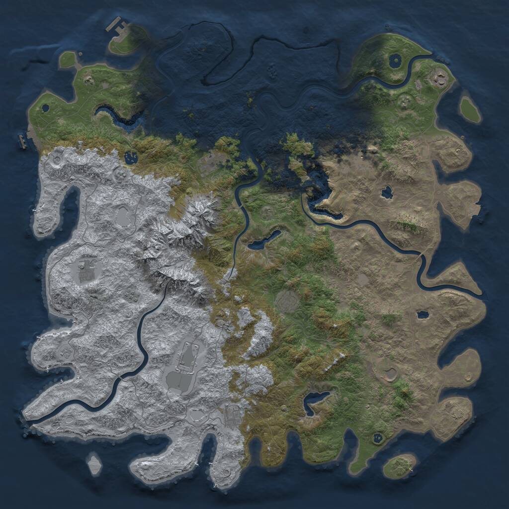 Rust Map: Procedural Map, Size: 5500, Seed: 32, 17 Monuments
