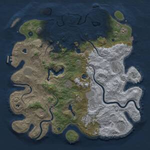 Thumbnail Rust Map: Procedural Map, Size: 4500, Seed: 1015512656, 16 Monuments