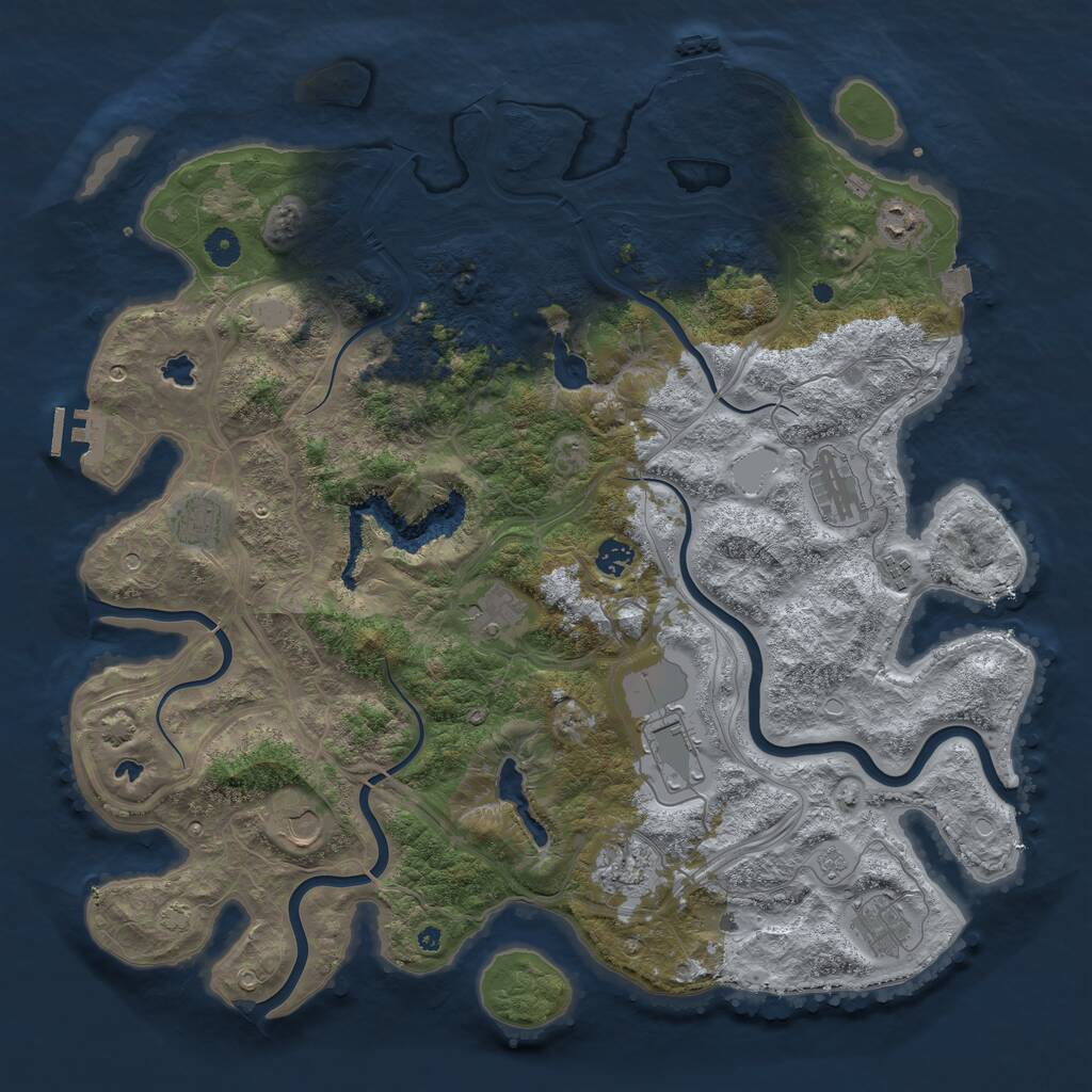Rust Map: Procedural Map, Size: 4500, Seed: 1015512656, 16 Monuments