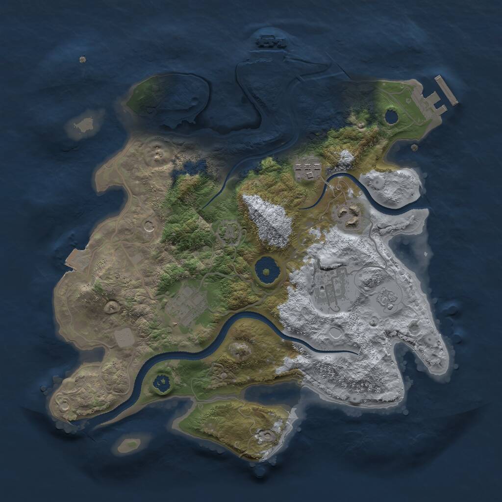 Rust Map: Procedural Map, Size: 3000, Seed: 1775923934, 10 Monuments