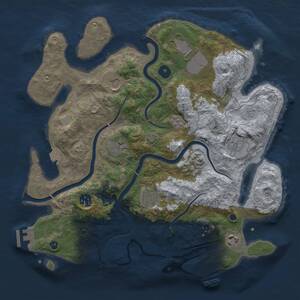 Thumbnail Rust Map: Procedural Map, Size: 3600, Seed: 25296954, 16 Monuments
