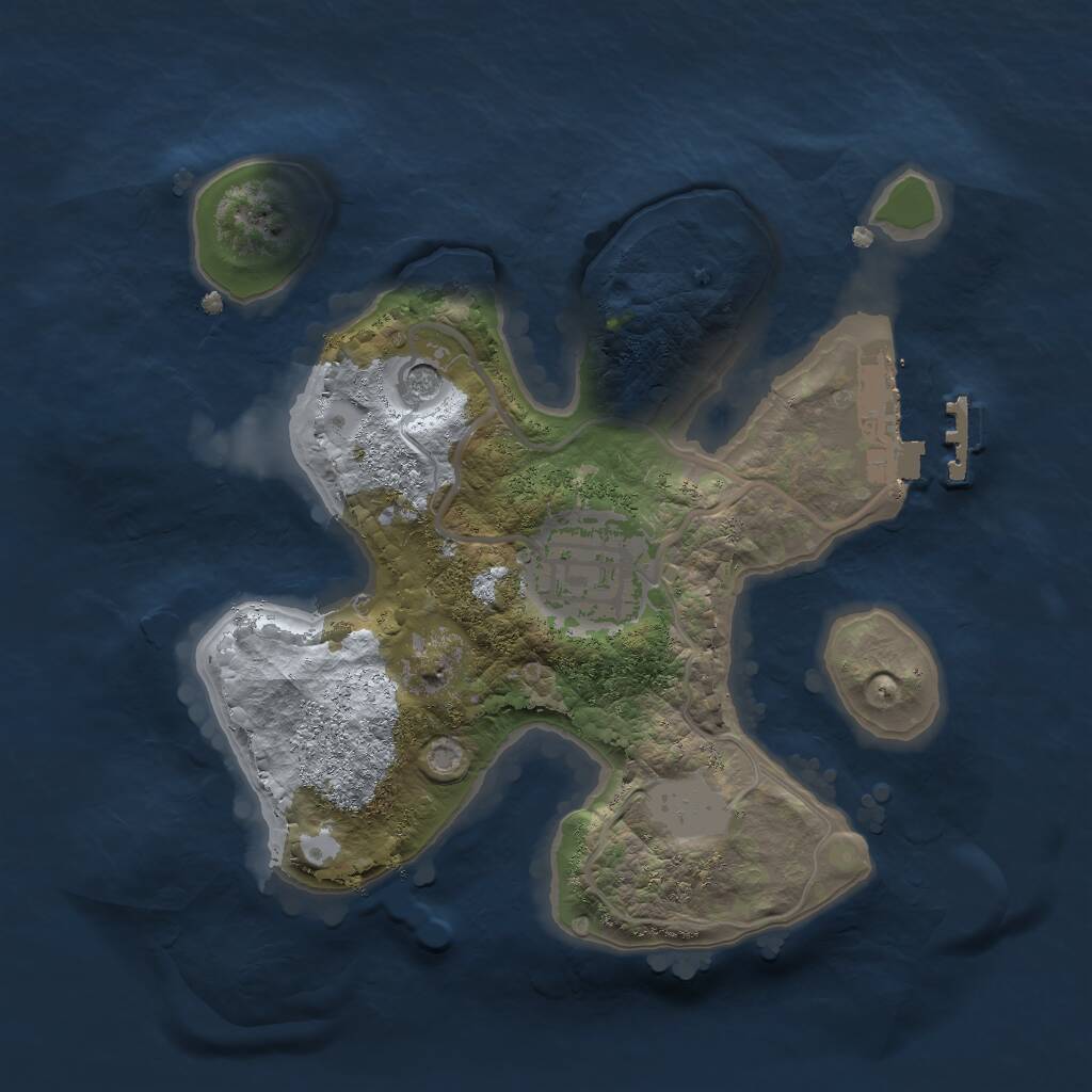 Rust Map: Procedural Map, Size: 2000, Seed: 433392648, 4 Monuments