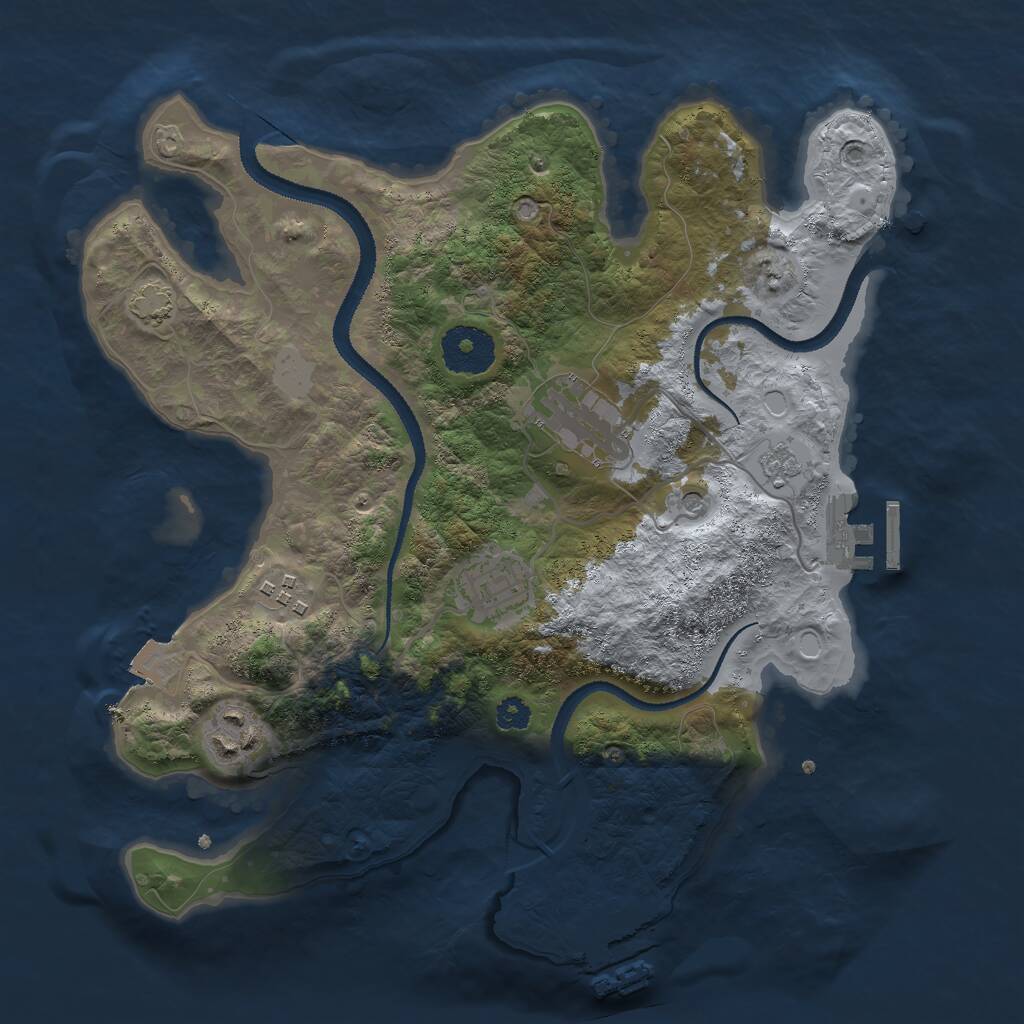 Rust Map: Procedural Map, Size: 3000, Seed: 1226766125, 10 Monuments