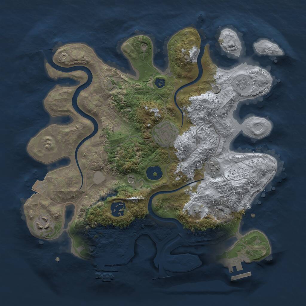 Rust Map: Procedural Map, Size: 3000, Seed: 20260827, 10 Monuments