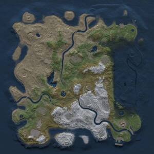 Thumbnail Rust Map: Procedural Map, Size: 4300, Seed: 935775214, 17 Monuments