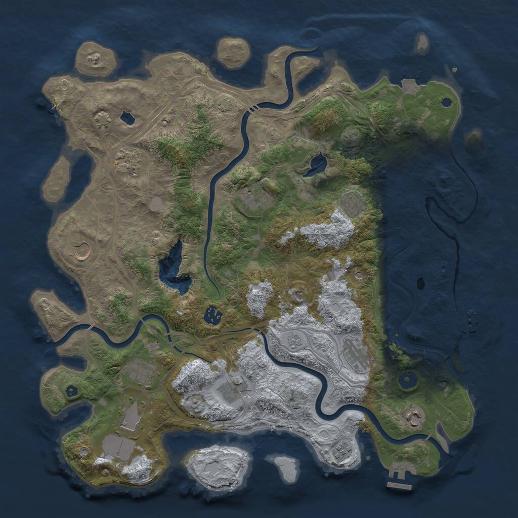 Rust Map: Procedural Map, Size: 4300, Seed: 935775214, 17 Monuments