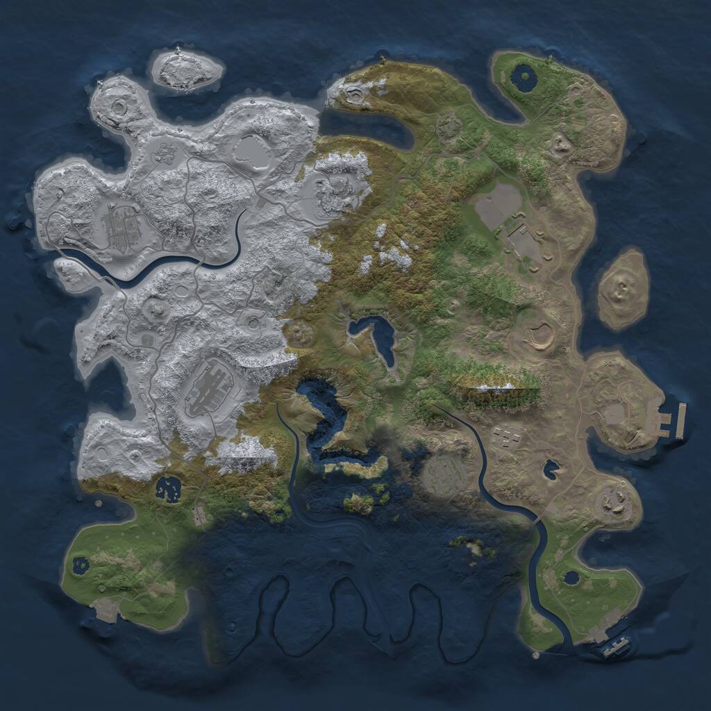 Rust Map: Procedural Map, Size: 4000, Seed: 1108646478, 15 Monuments