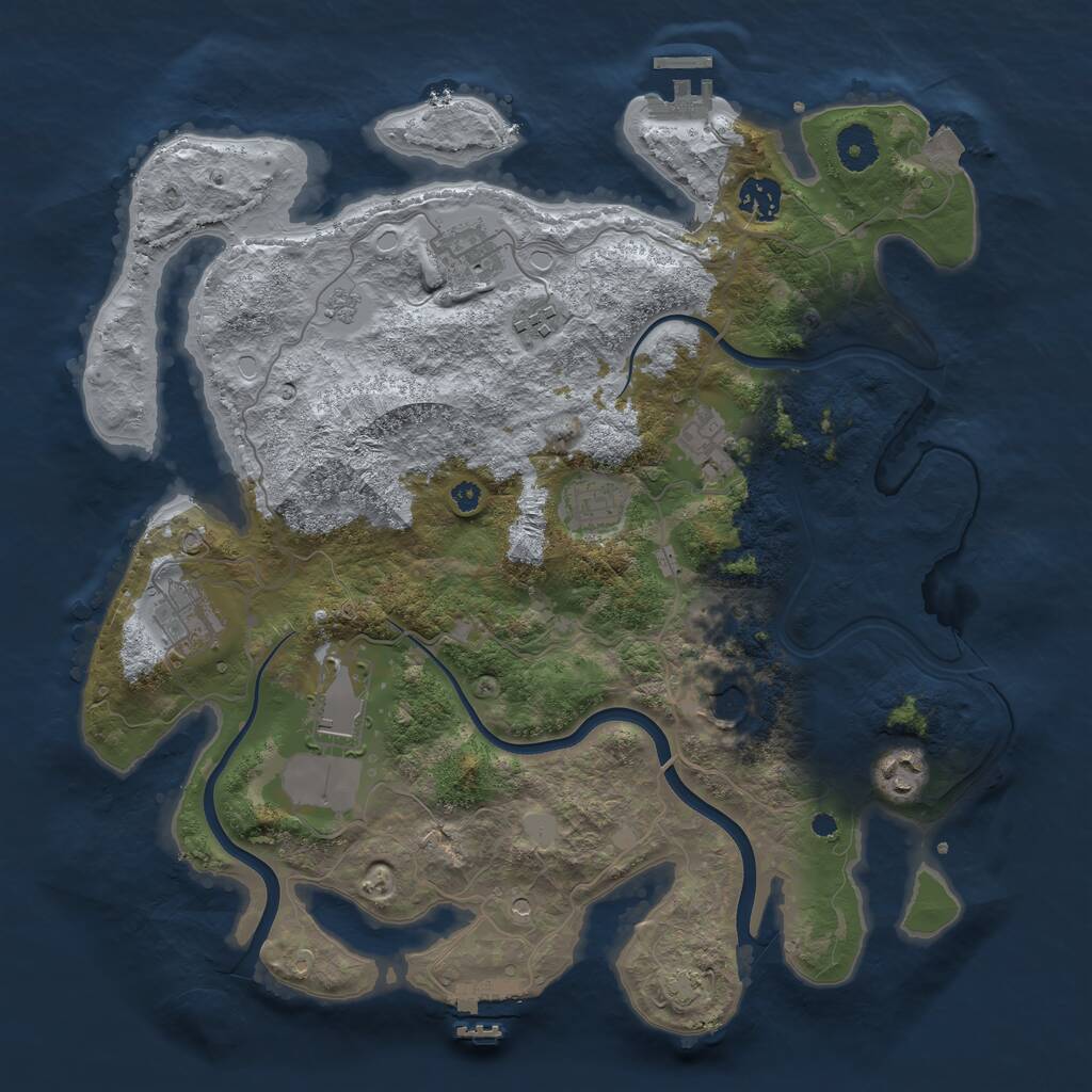 Rust Map: Procedural Map, Size: 3750, Seed: 28192887, 15 Monuments