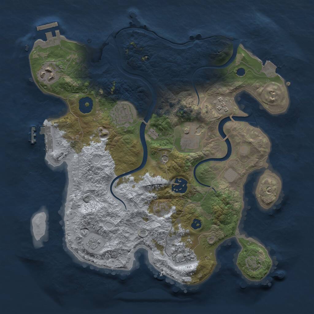 Rust Map: Procedural Map, Size: 3000, Seed: 1901415667, 12 Monuments