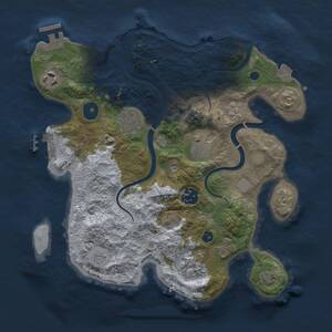 Thumbnail Rust Map: Procedural Map, Size: 3000, Seed: 1901415667, 12 Monuments