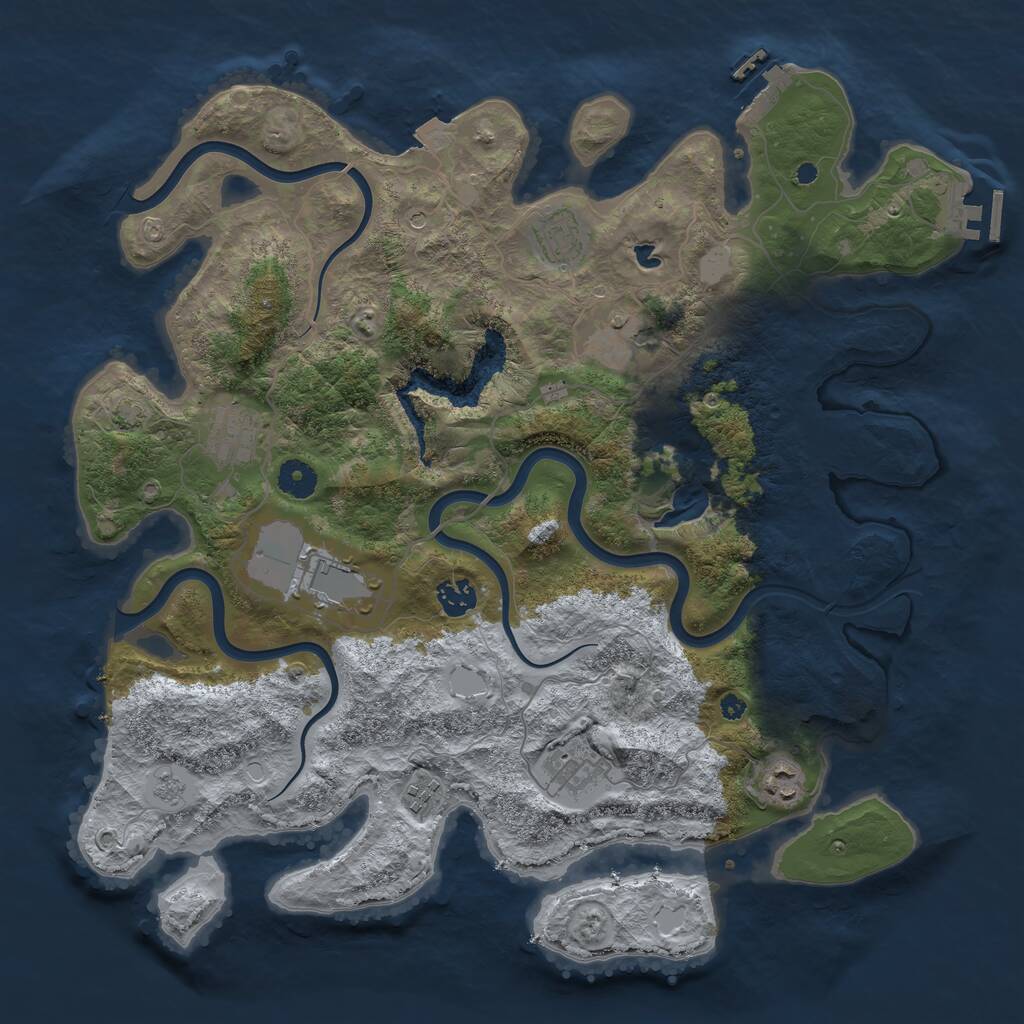 Rust Map: Procedural Map, Size: 4000, Seed: 16578147, 14 Monuments