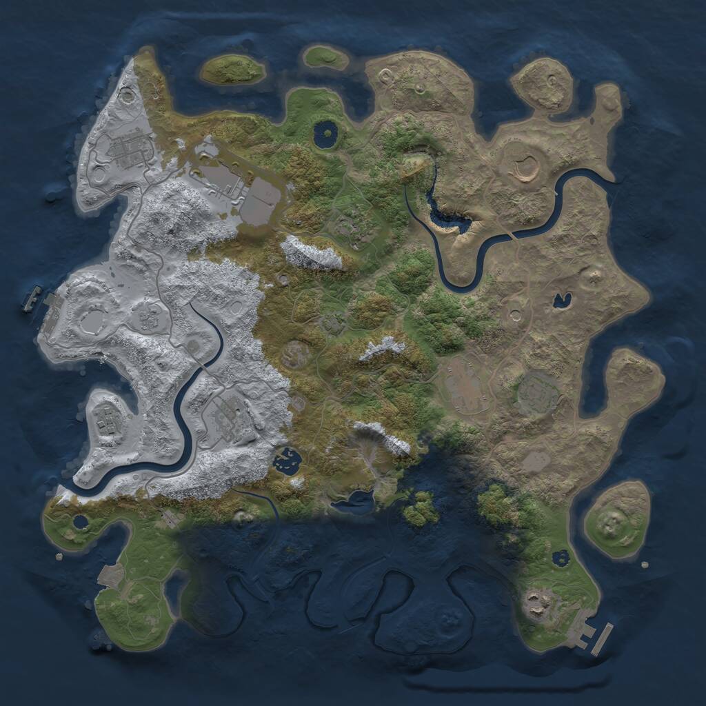 Rust Map: Procedural Map, Size: 4000, Seed: 560123, 16 Monuments