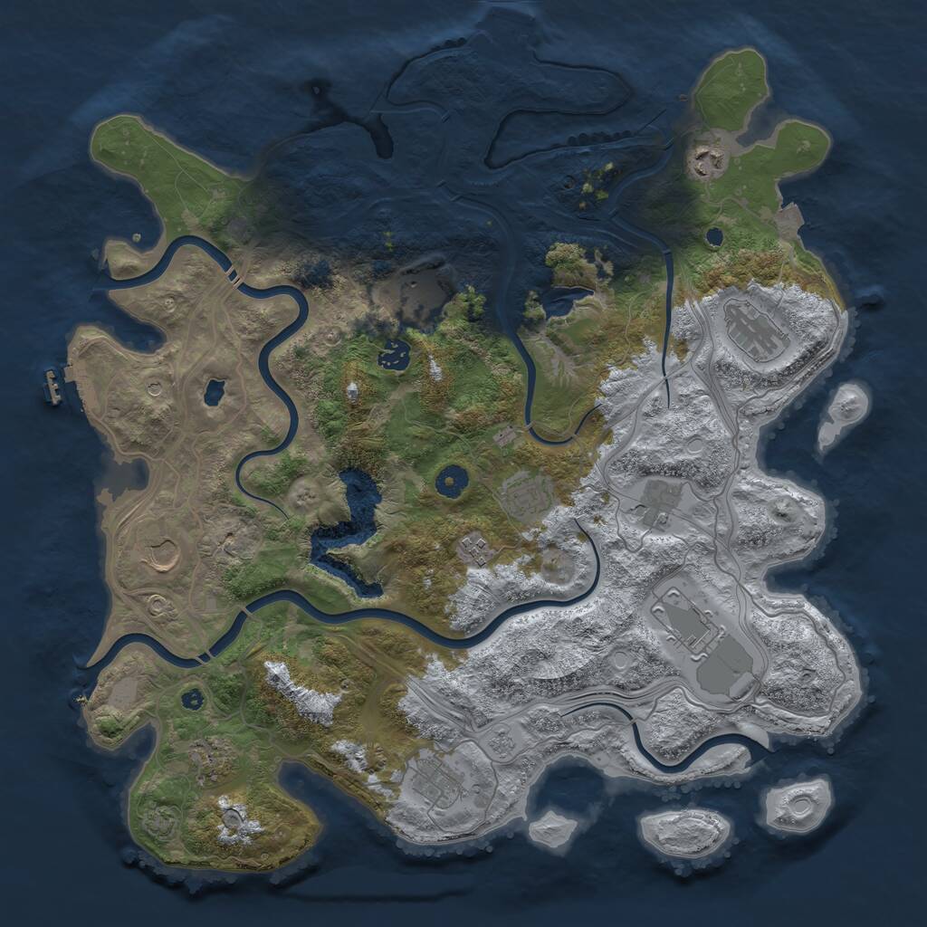 Rust Map: Procedural Map, Size: 4300, Seed: 1479531683, 17 Monuments