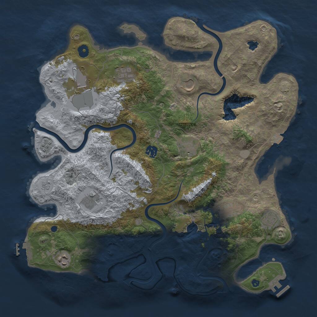 Rust Map: Procedural Map, Size: 4000, Seed: 182198, 16 Monuments