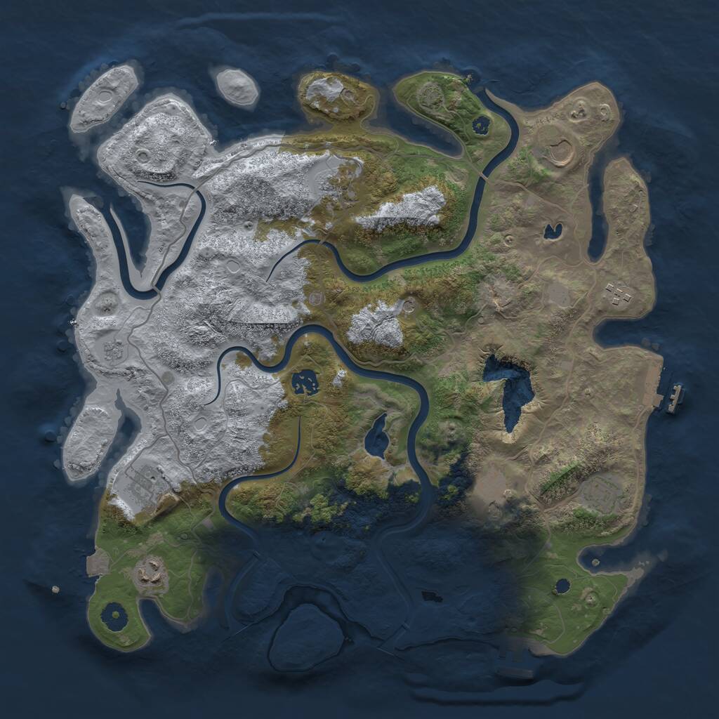 Rust Map: Procedural Map, Size: 4000, Seed: 236786, 14 Monuments