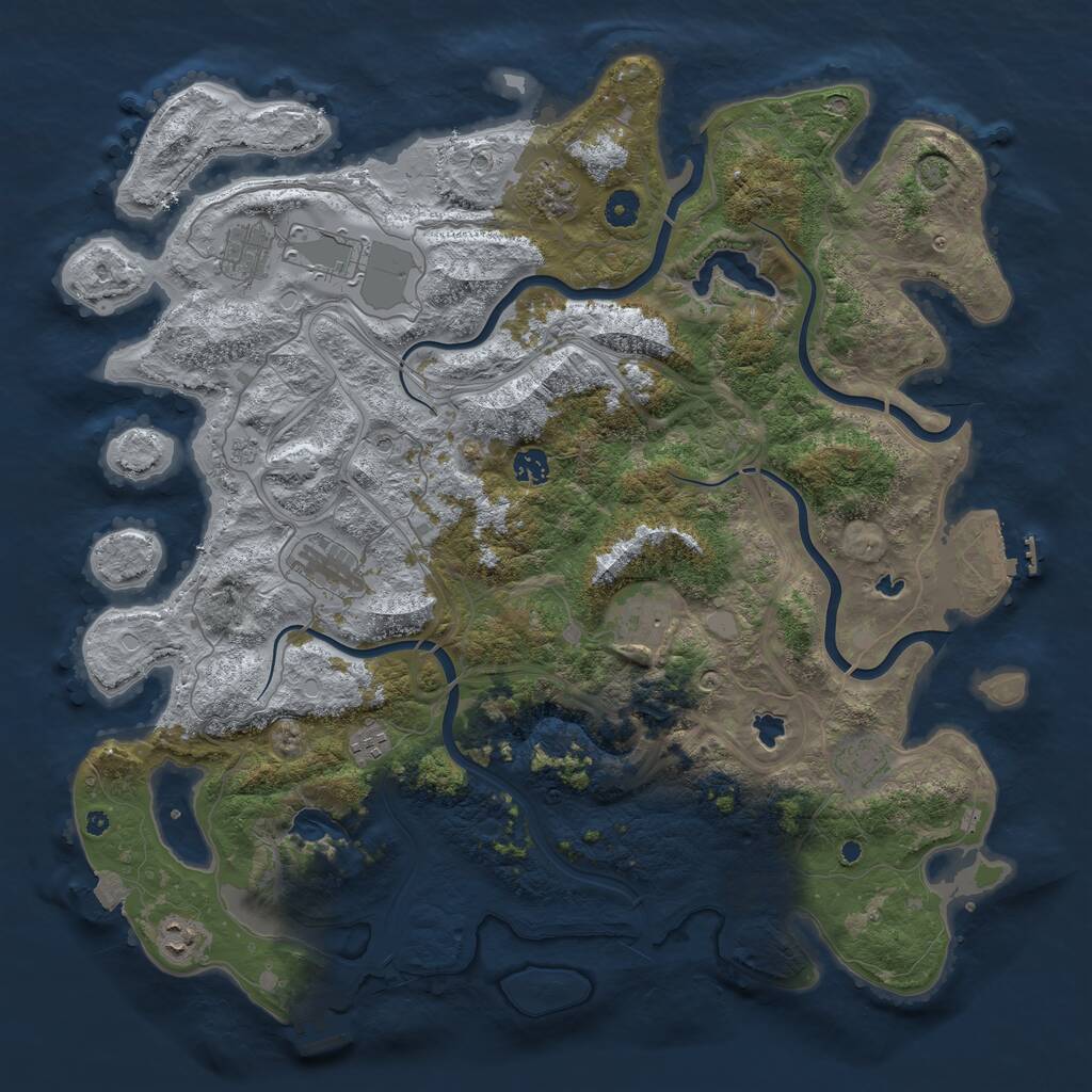 Rust Map: Procedural Map, Size: 4500, Seed: 380221, 15 Monuments